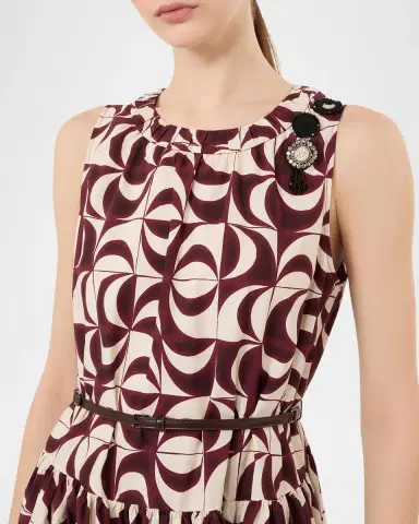 Max Mara Geometric-Print Cotton Poplin Midi Dress | Thumbnail 5 Max Mara Geometric-Print Cotton Poplin Midi Dress | Thumbnail 5