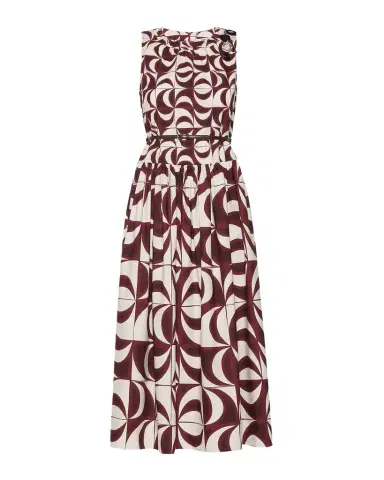 Max Mara Geometric-Print Cotton Poplin Midi Dress | Thumbnail 1 Max Mara Geometric-Print Cotton Poplin Midi Dress | Thumbnail 1
