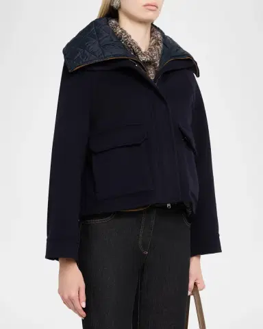 Brunello Cucinelli Couture Wool Coat with Detachable Padding | Thumbnail 4 Brunello Cucinelli Couture Wool Coat with Detachable Padding | Thumbnail 4