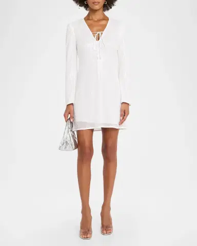 Toccin Raine Sequined Flared-Sleeve Mini Dress Coverup | Thumbnail 2 Toccin Raine Sequined Flared-Sleeve Mini Dress Coverup | Thumbnail 2