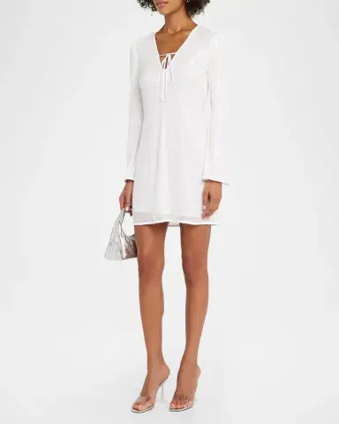 Toccin Raine Sequined Flared-Sleeve Mini Dress Coverup | Thumbnail 4 Toccin Raine Sequined Flared-Sleeve Mini Dress Coverup | Thumbnail 4