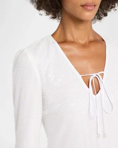 Toccin Raine Sequined Flared-Sleeve Mini Dress Coverup | Thumbnail 5 Toccin Raine Sequined Flared-Sleeve Mini Dress Coverup | Thumbnail 5