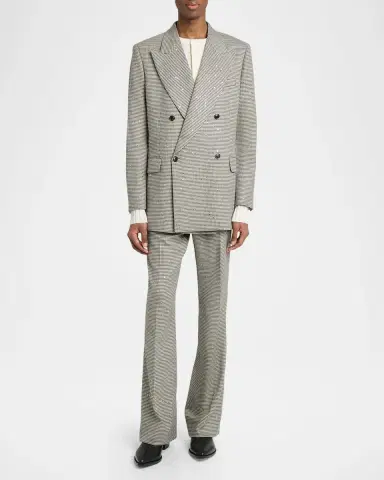 Amiri Men's Houndstooth Double-Breasted Peak Lapel Blazer | Thumbnail 2 Amiri Men's Houndstooth Double-Breasted Peak Lapel Blazer | Thumbnail 2