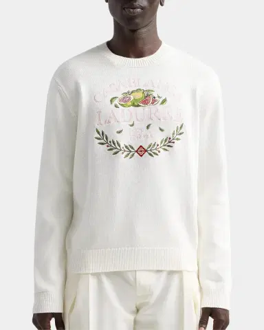 Casablanca Men's X Ladurée Cotton Crewneck Sweater | Thumbnail 5 Casablanca Men's X Ladurée Cotton Crewneck Sweater | Thumbnail 5