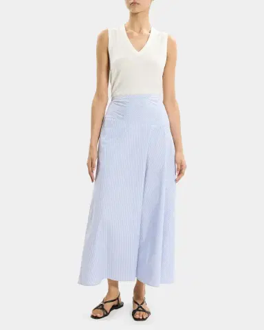 Theory Striped Cotton-Blend Maxi Skirt | Thumbnail 2 Theory Striped Cotton-Blend Maxi Skirt | Thumbnail 2