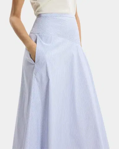 Theory Striped Cotton-Blend Maxi Skirt | Thumbnail 5 Theory Striped Cotton-Blend Maxi Skirt | Thumbnail 5