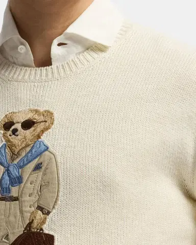 Ralph Lauren Purple Label Men's Polo Bear Silk-Linen Sweater | Thumbnail 5 Ralph Lauren Purple Label Men's Polo Bear Silk-Linen Sweater | Thumbnail 5