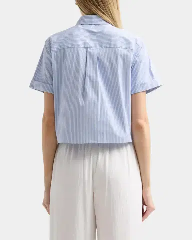 Theory Pinstripe Cotton-Blend Tie Shirt | Thumbnail 3 Theory Pinstripe Cotton-Blend Tie Shirt | Thumbnail 3
