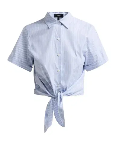 Theory Pinstripe Cotton-Blend Tie Shirt | Thumbnail 1 Theory Pinstripe Cotton-Blend Tie Shirt | Thumbnail 1