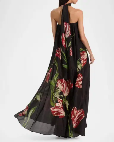 Alice + Olivia Maricela Floral Scarf Maxi Dress | Thumbnail 3 Alice + Olivia Maricela Floral Scarf Maxi Dress | Thumbnail 3