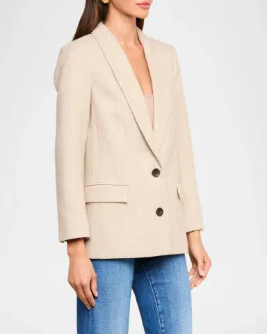 L'AGENCE Amelie Herringbone Tweed Single-Breasted Blazer | Thumbnail 5 L'AGENCE Amelie Herringbone Tweed Single-Breasted Blazer | Thumbnail 5