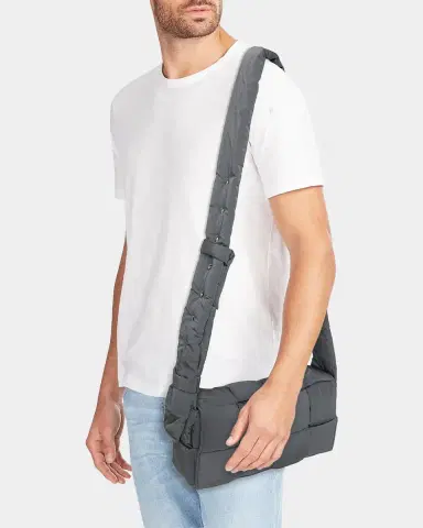 Bottega Veneta Men's Borsa Woven Nylon Crossbody Bag | Thumbnail 2 Bottega Veneta Men's Borsa Woven Nylon Crossbody Bag | Thumbnail 2