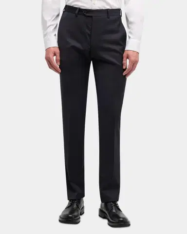 Emporio Armani Basic Flat-Front Wool Trousers | Thumbnail 4 Emporio Armani Basic Flat-Front Wool Trousers | Thumbnail 4