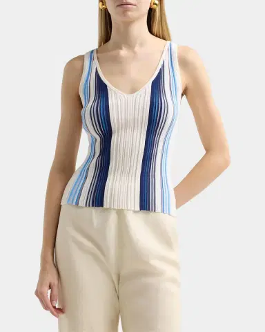 Theory Textured Stripe Scoopneck Tank | Thumbnail 4 Theory Textured Stripe Scoopneck Tank | Thumbnail 4