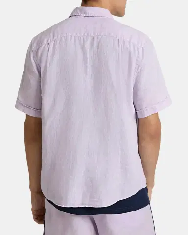 Vilebrequin Men's Short-Sleeve Button-Down Linen Shirt | Thumbnail 2 Vilebrequin Men's Short-Sleeve Button-Down Linen Shirt | Thumbnail 2
