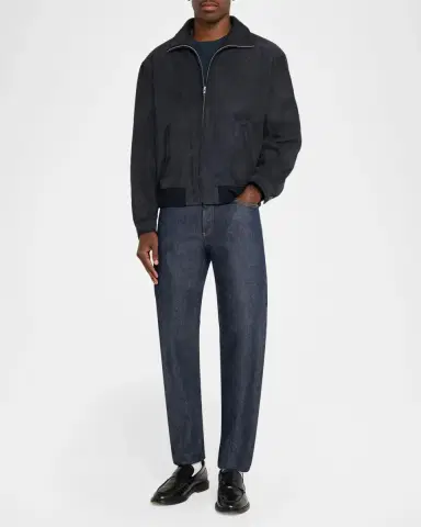Frame Men's x Sotheby's Suede Full-Zip Bomber Jacket | Thumbnail 2 Frame Men's x Sotheby's Suede Full-Zip Bomber Jacket | Thumbnail 2