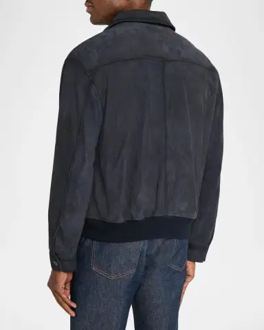 Frame Men's x Sotheby's Suede Full-Zip Bomber Jacket | Thumbnail 3 Frame Men's x Sotheby's Suede Full-Zip Bomber Jacket | Thumbnail 3