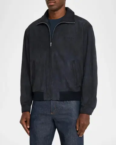 Frame Men's x Sotheby's Suede Full-Zip Bomber Jacket | Thumbnail 4 Frame Men's x Sotheby's Suede Full-Zip Bomber Jacket | Thumbnail 4