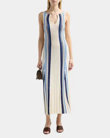 Theory Textured Stripe Midi Dress | Thumbnail 2 Theory Textured Stripe Midi Dress | Thumbnail 2