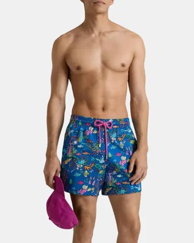 Vilebrequin Men's Stretch Aquarium-Print Swim Trunks | Thumbnail 2 Vilebrequin Men's Stretch Aquarium-Print Swim Trunks | Thumbnail 2
