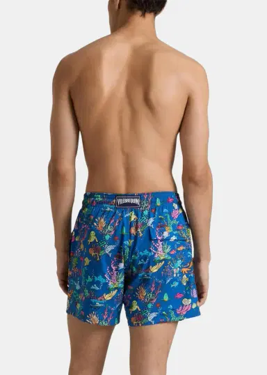 Vilebrequin Men's Stretch Aquarium-Print Swim Trunks | Thumbnail 3 Vilebrequin Men's Stretch Aquarium-Print Swim Trunks | Thumbnail 3