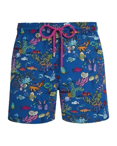 Vilebrequin Men's Stretch Aquarium-Print Swim Trunks | Thumbnail 1 Vilebrequin Men's Stretch Aquarium-Print Swim Trunks | Thumbnail 1