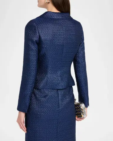 Rickie Freeman for Teri Jon Metallic Basketweave Jacquard Blazer | Thumbnail 3 Rickie Freeman for Teri Jon Metallic Basketweave Jacquard Blazer | Thumbnail 3