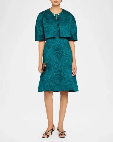 Rickie Freeman for Teri Jon Embossed Jacquard Mini Dress | Thumbnail 2 Rickie Freeman for Teri Jon Embossed Jacquard Mini Dress | Thumbnail 2