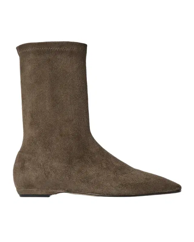 Cindy Stretch Suede Flat Ankle Boots Cindy Stretch Suede Flat Ankle Boots