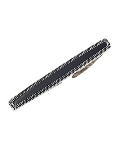 Link Up Men's Onyx Dotted Frame Tie Bar | Thumbnail 1 Link Up Men's Onyx Dotted Frame Tie Bar | Thumbnail 1