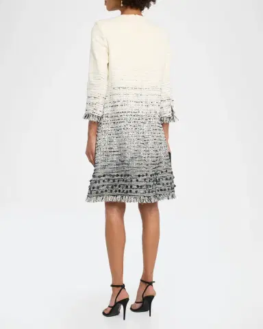 Rickie Freeman for Teri Jon Fringe-Trim Ombre Tweed Dress | Thumbnail 3 Rickie Freeman for Teri Jon Fringe-Trim Ombre Tweed Dress | Thumbnail 3