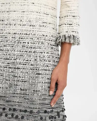 Rickie Freeman for Teri Jon Fringe-Trim Ombre Tweed Dress | Thumbnail 5 Rickie Freeman for Teri Jon Fringe-Trim Ombre Tweed Dress | Thumbnail 5