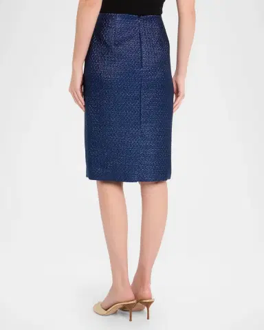 Rickie Freeman for Teri Jon Metallic Basketweave Jacquard Pencil Skirt | Thumbnail 3 Rickie Freeman for Teri Jon Metallic Basketweave Jacquard Pencil Skirt | Thumbnail 3