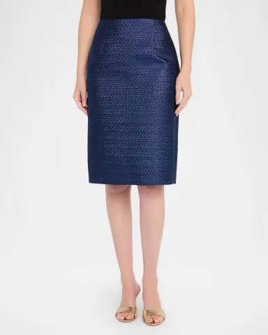 Rickie Freeman for Teri Jon Metallic Basketweave Jacquard Pencil Skirt | Thumbnail 4 Rickie Freeman for Teri Jon Metallic Basketweave Jacquard Pencil Skirt | Thumbnail 4