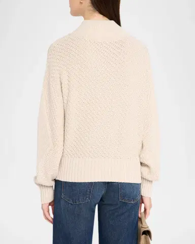 Autumn Cashmere Diamond Mixed-Stitch Mock Turtleneck Sweater | Thumbnail 3 Autumn Cashmere Diamond Mixed-Stitch Mock Turtleneck Sweater | Thumbnail 3