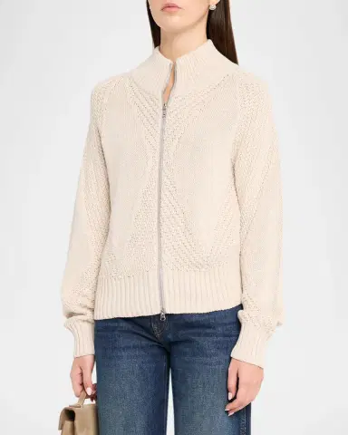 Autumn Cashmere Diamond Mixed-Stitch Mock Turtleneck Sweater | Thumbnail 4 Autumn Cashmere Diamond Mixed-Stitch Mock Turtleneck Sweater | Thumbnail 4