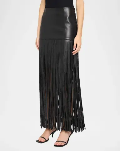 Toccin Soren Fringed Faux Leather Mini Skirt | Thumbnail 4 Toccin Soren Fringed Faux Leather Mini Skirt | Thumbnail 4
