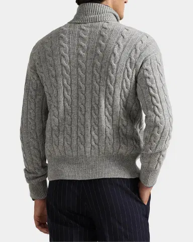 Polo Ralph Lauren Men's New York Yankees Cable-Knit Turtleneck Sweater | Thumbnail 6 Polo Ralph Lauren Men's New York Yankees Cable-Knit Turtleneck Sweater | Thumbnail 6