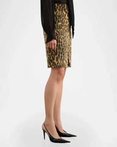 Toccin Noelle Leopard Faux Fur Knee-Length Skirt | Thumbnail 6 Toccin Noelle Leopard Faux Fur Knee-Length Skirt | Thumbnail 6
