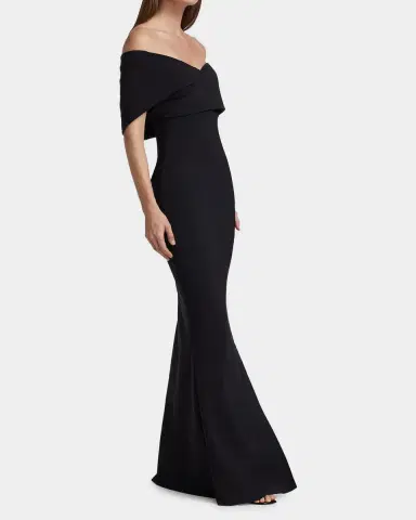 Chiara Boni La Petite Robe Portrait Neckline Stretch-Jersey Trumpet Gown | Thumbnail 4 Chiara Boni La Petite Robe Portrait Neckline Stretch-Jersey Trumpet Gown | Thumbnail 4