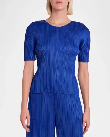 Issey Miyake Monthly Colors: July Short-Sleeve Pleats Top | Thumbnail 4 Issey Miyake Monthly Colors: July Short-Sleeve Pleats Top | Thumbnail 4