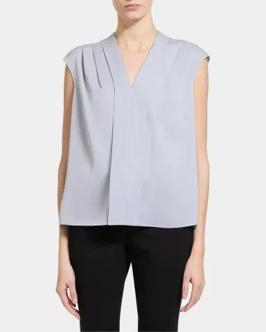 Theory Pleated Silk Top | Thumbnail 4 Theory Pleated Silk Top | Thumbnail 4