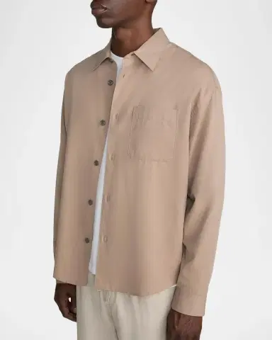 Frame Men's Cotton-Lyocell Button-Down Shirt | Thumbnail 7 Frame Men's Cotton-Lyocell Button-Down Shirt | Thumbnail 7