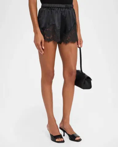 RE/DONE Jennie Lace-Trim Satin Shorts | Thumbnail 4 RE/DONE Jennie Lace-Trim Satin Shorts | Thumbnail 4