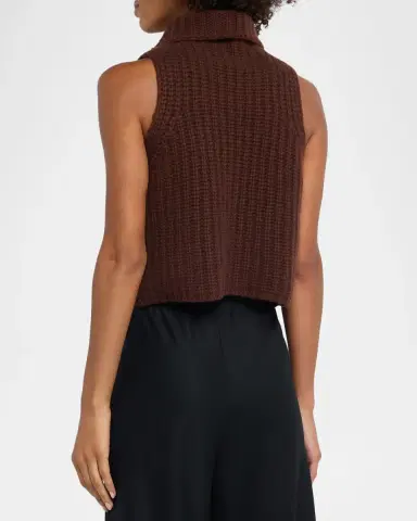 Sablyn Saige Cropped Cashmere Turtleneck Sweater Vest | Thumbnail 3 Sablyn Saige Cropped Cashmere Turtleneck Sweater Vest | Thumbnail 3