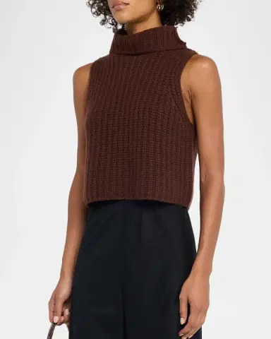 Sablyn Saige Cropped Cashmere Turtleneck Sweater Vest | Thumbnail 4 Sablyn Saige Cropped Cashmere Turtleneck Sweater Vest | Thumbnail 4