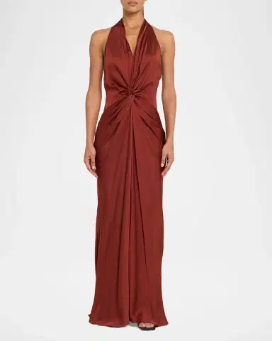 A.L.C. Mabel Twist-Front Halter Gown | Thumbnail 2 A.L.C. Mabel Twist-Front Halter Gown | Thumbnail 2