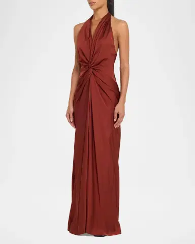 A.L.C. Mabel Twist-Front Halter Gown | Thumbnail 4 A.L.C. Mabel Twist-Front Halter Gown | Thumbnail 4