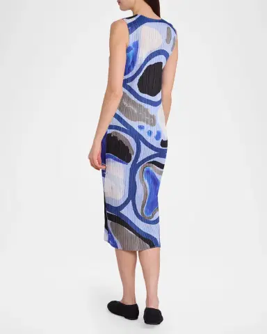Issey Miyake Roll Printed Plisse Sleeveless Midi Dress | Thumbnail 3 Issey Miyake Roll Printed Plisse Sleeveless Midi Dress | Thumbnail 3