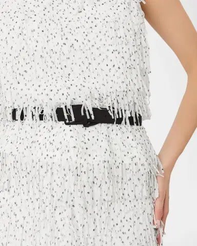 Milly Royce Sleeveless Fringe Polka Dot Blouse | Thumbnail 4 Milly Royce Sleeveless Fringe Polka Dot Blouse | Thumbnail 4
